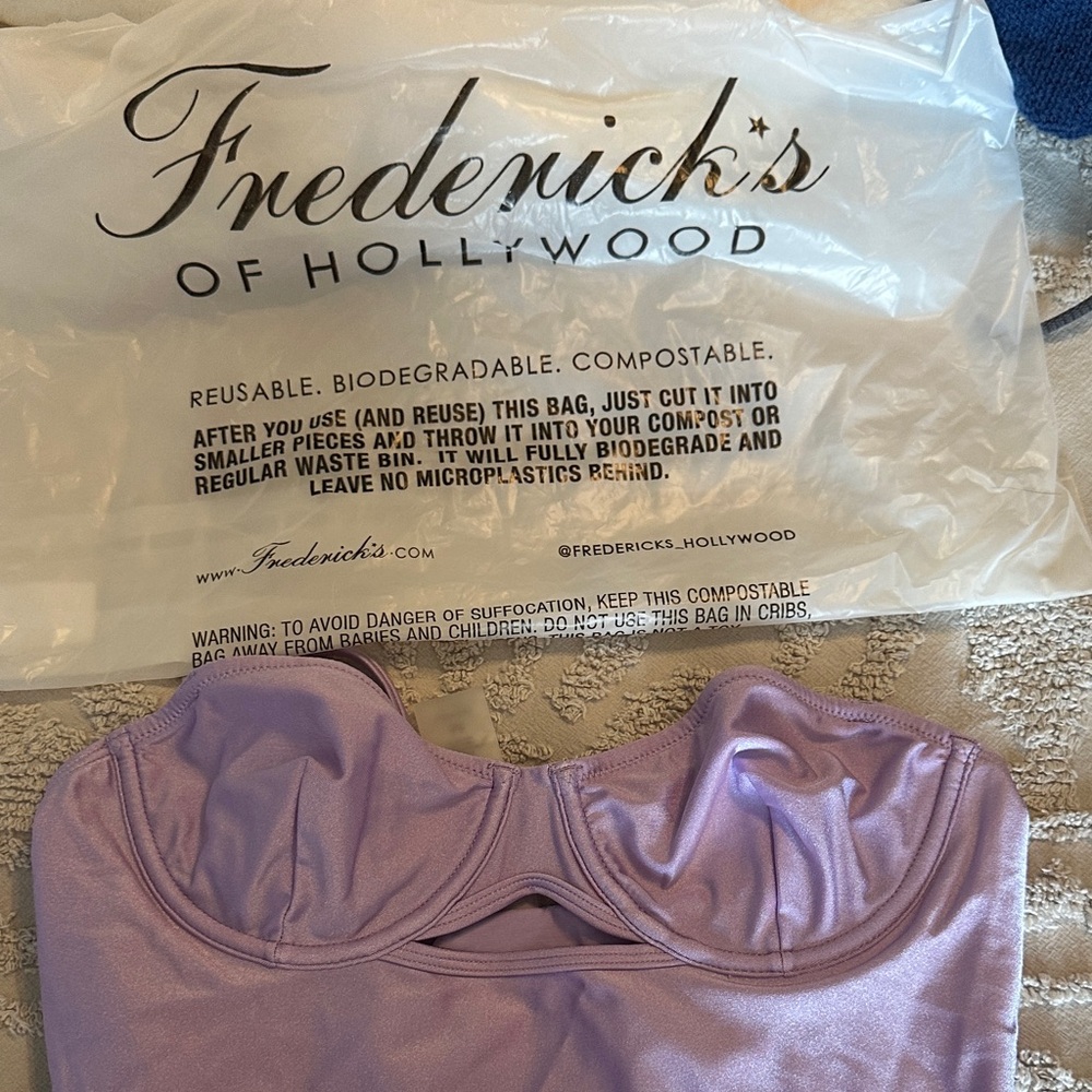 Frederick's of Hollywood Lavender one piece bathing suit